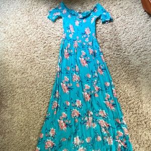 Forever 21 Blue floral maxi dress